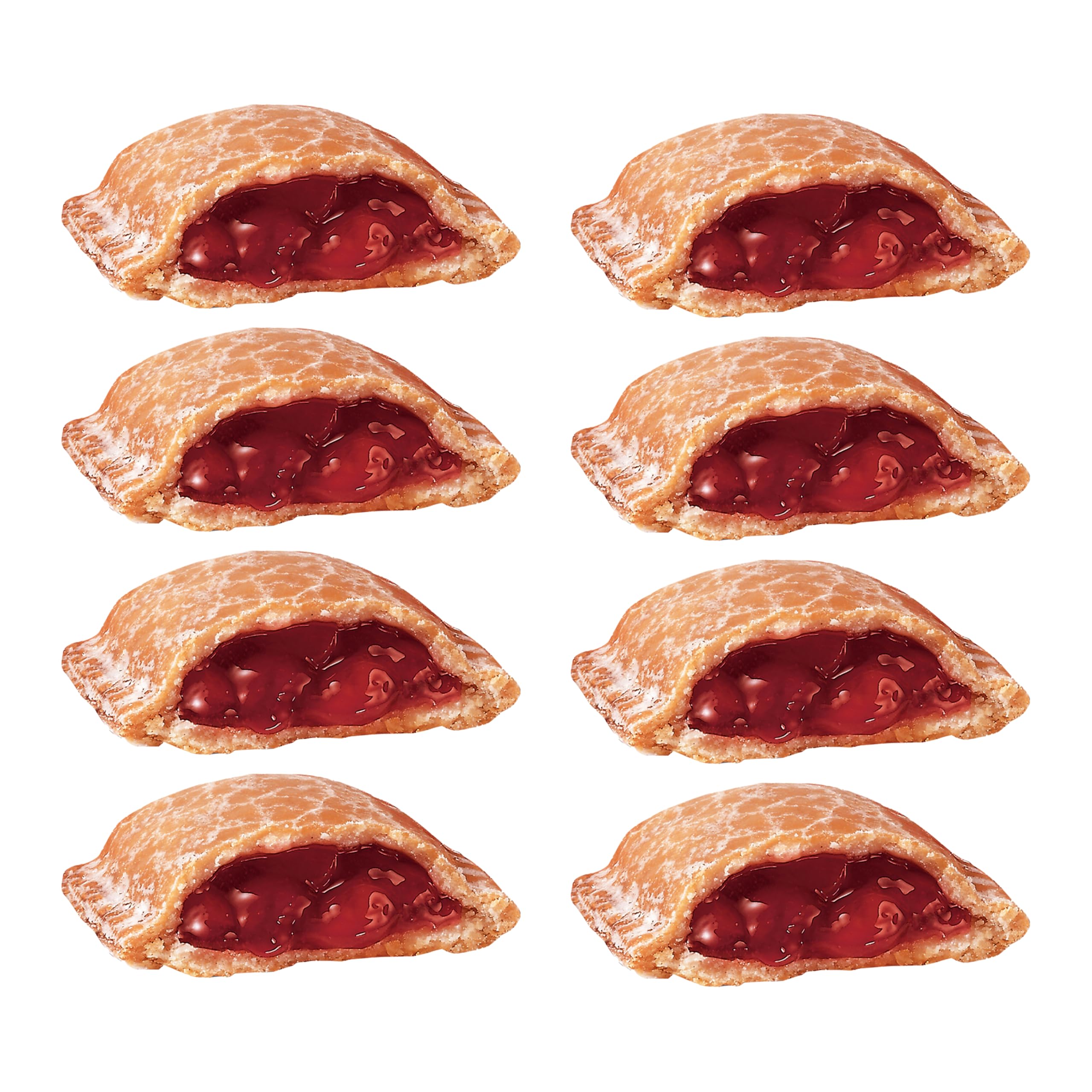 Hostess Cherry Fruit Pies cross-section, vibrant cherry filling inside.