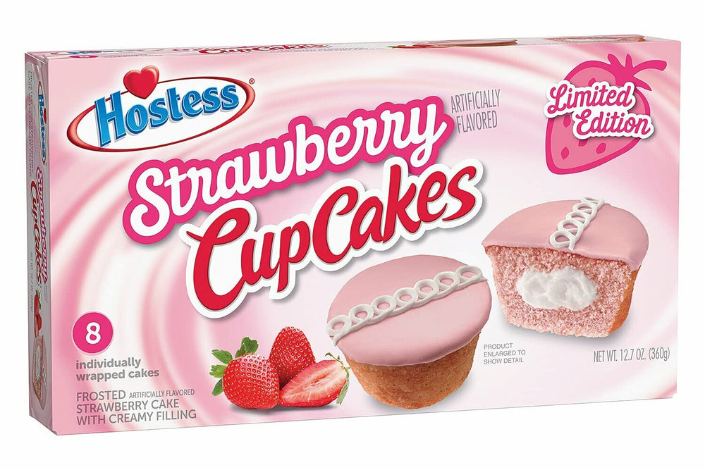 Hostess CupCakes Strawberry close-up on cupcake, great for snacking.