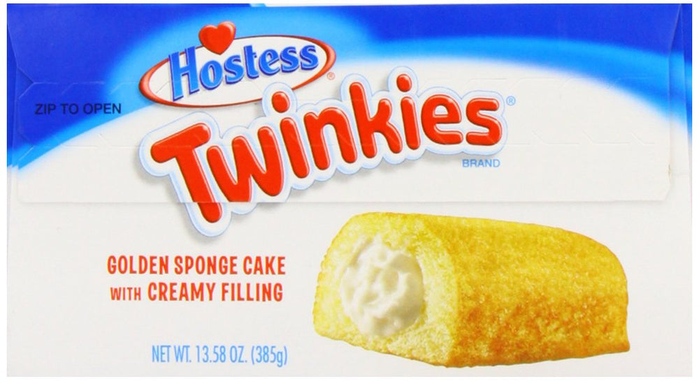 Hostess Twinkies brand logo closeup, trusted snack for any occasion.