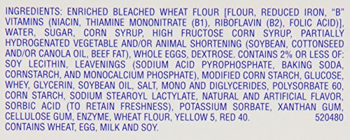 Hostess Twinkies nutrition label detail, easy ingredient awareness.