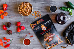 Hot Monkey Nuts chipotle cayenne blend bottle view, showcasing vibrant flavor