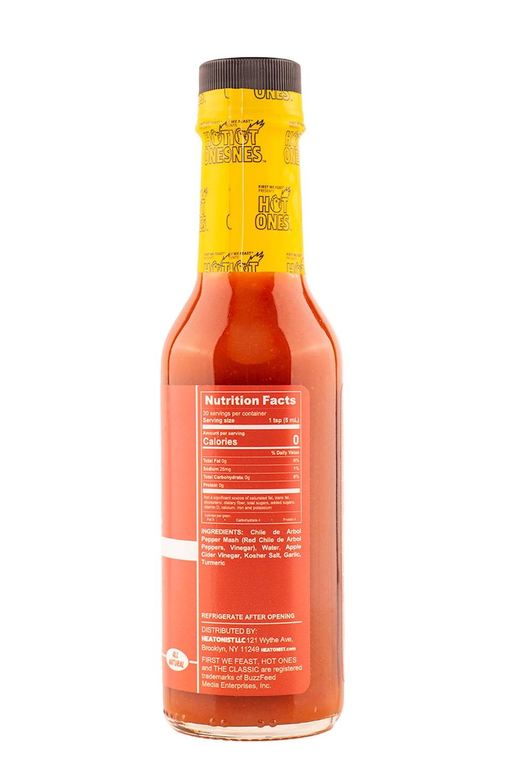 HOT ONES The Classic bottle pour highlights mellow 2/10 heat for wide appeal