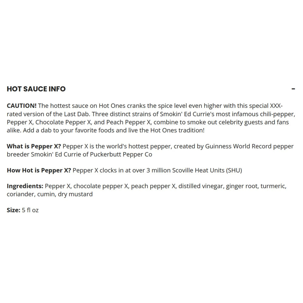 Ingredient panel highlights natural ingredients and Pepper X sourcing