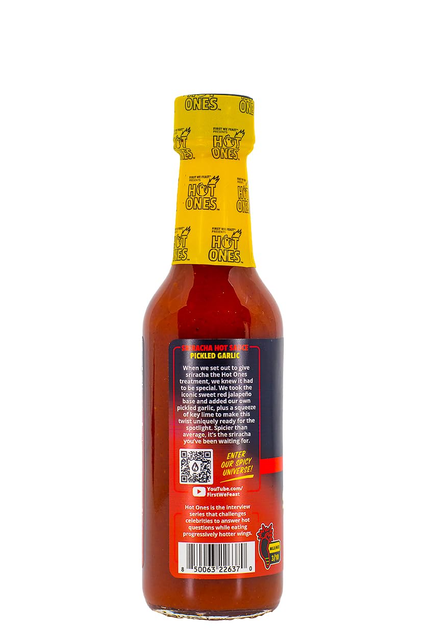 Hot Ones Pickled Garlic Sriracha drizzle on eggs and noodles boosts taste.