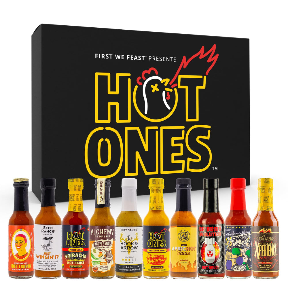 HOT ONES Season 27 gift set bottles arranged for spice lovers to share.