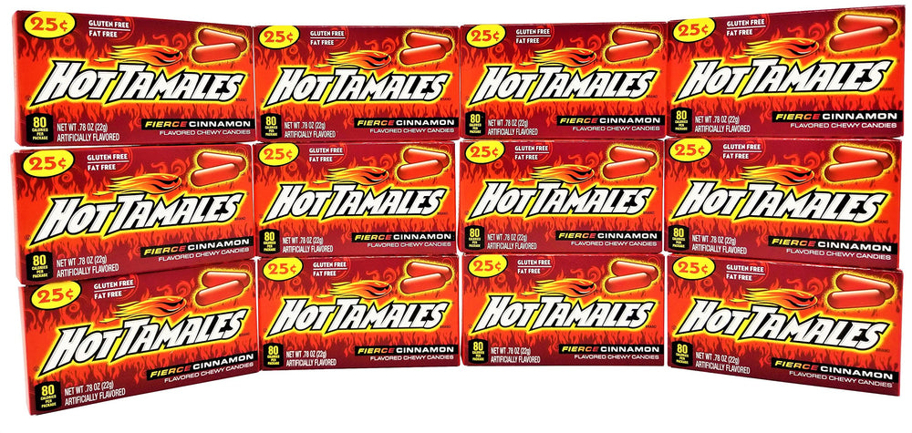 HOT TAMALES Cinnamon Fierce 12-pack front view for bold, shareable snacking.