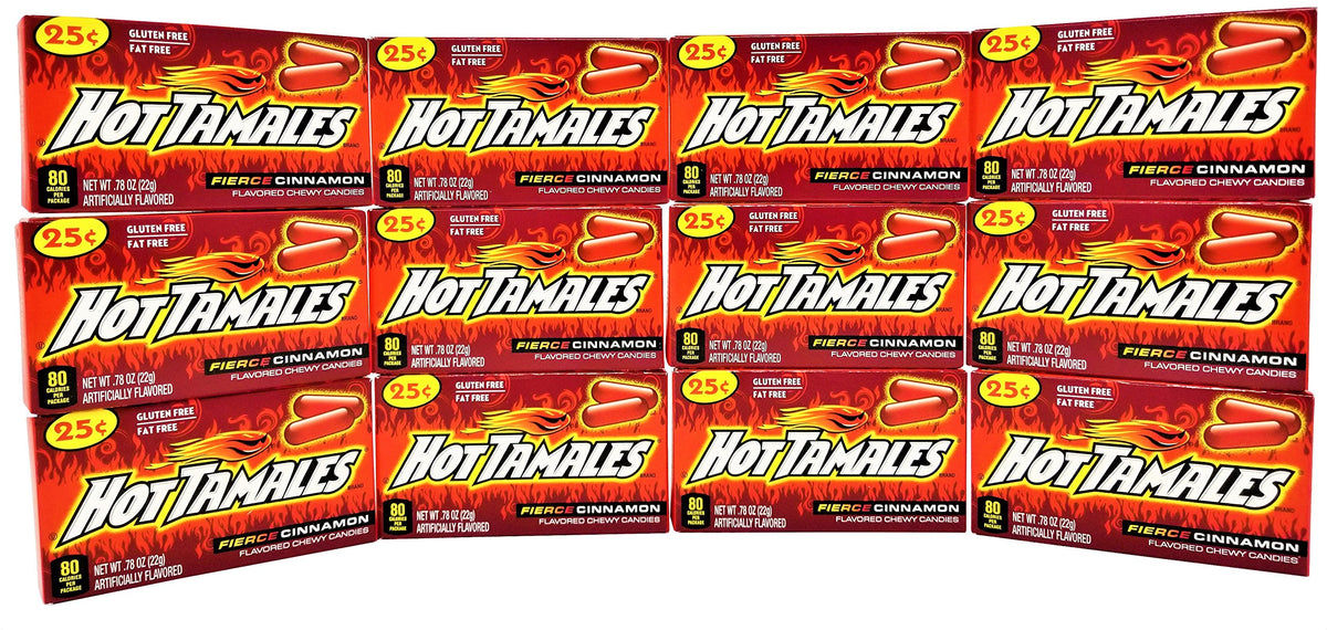 HOT TAMALES Cinnamon Fierce 12-pack front view for bold, shareable snacking.