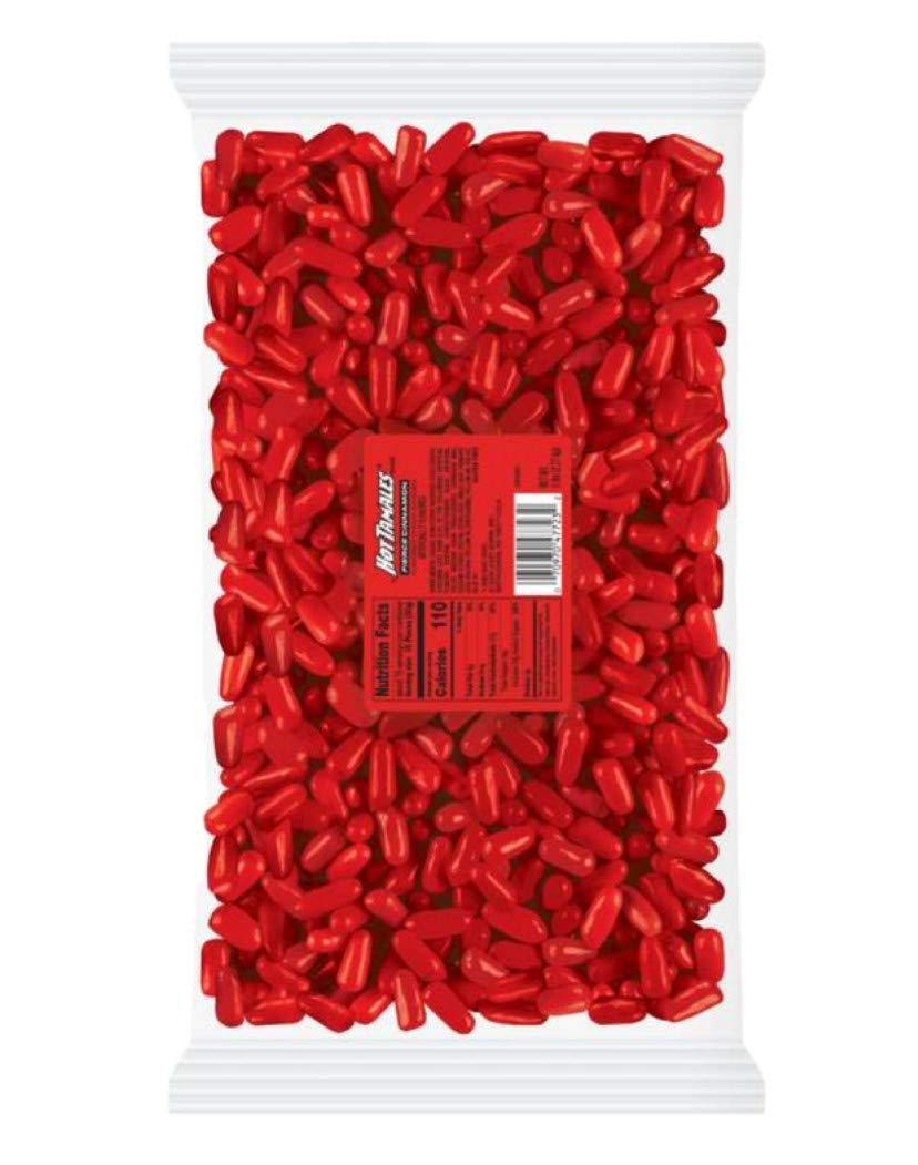Hot Tamales Fierce Cinnamon bulk candies close-up with vibrant red pieces