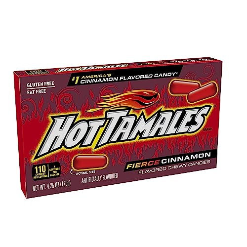 Hot Tamales Fierce Cinnamon candy closeup highlights chewy texture and intense flavor.