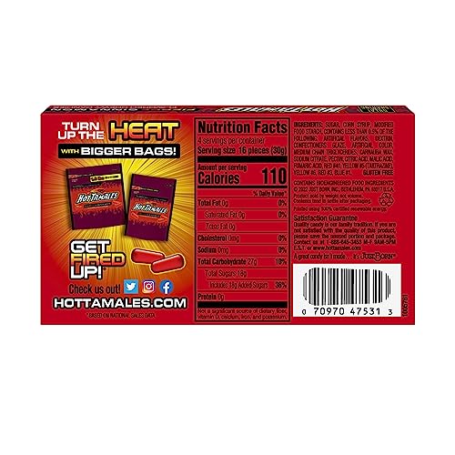 Hot Tamales Fierce Cinnamon candy packaging shows a 12-pack pantry box for easy tastings.