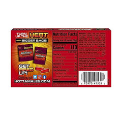 Hot Tamales Fierce Cinnamon candy packaging shows a 12-pack pantry box for easy tastings.