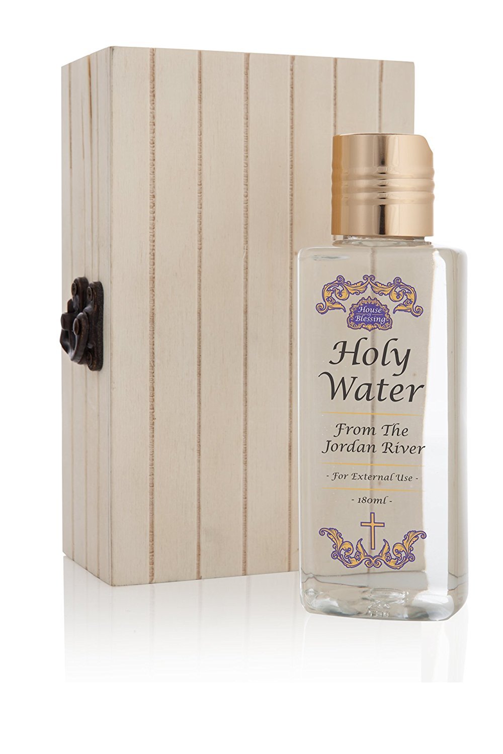 House of Blessing Holy Water jar side view for ceremonial use and pouring ease