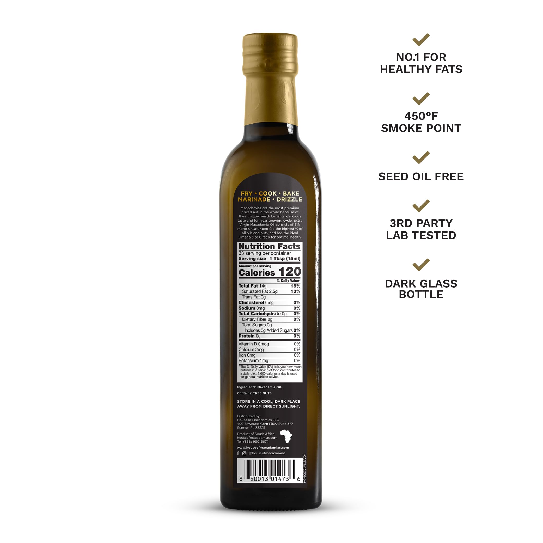 House of Macadamias oil pour showing smooth flow for dressings