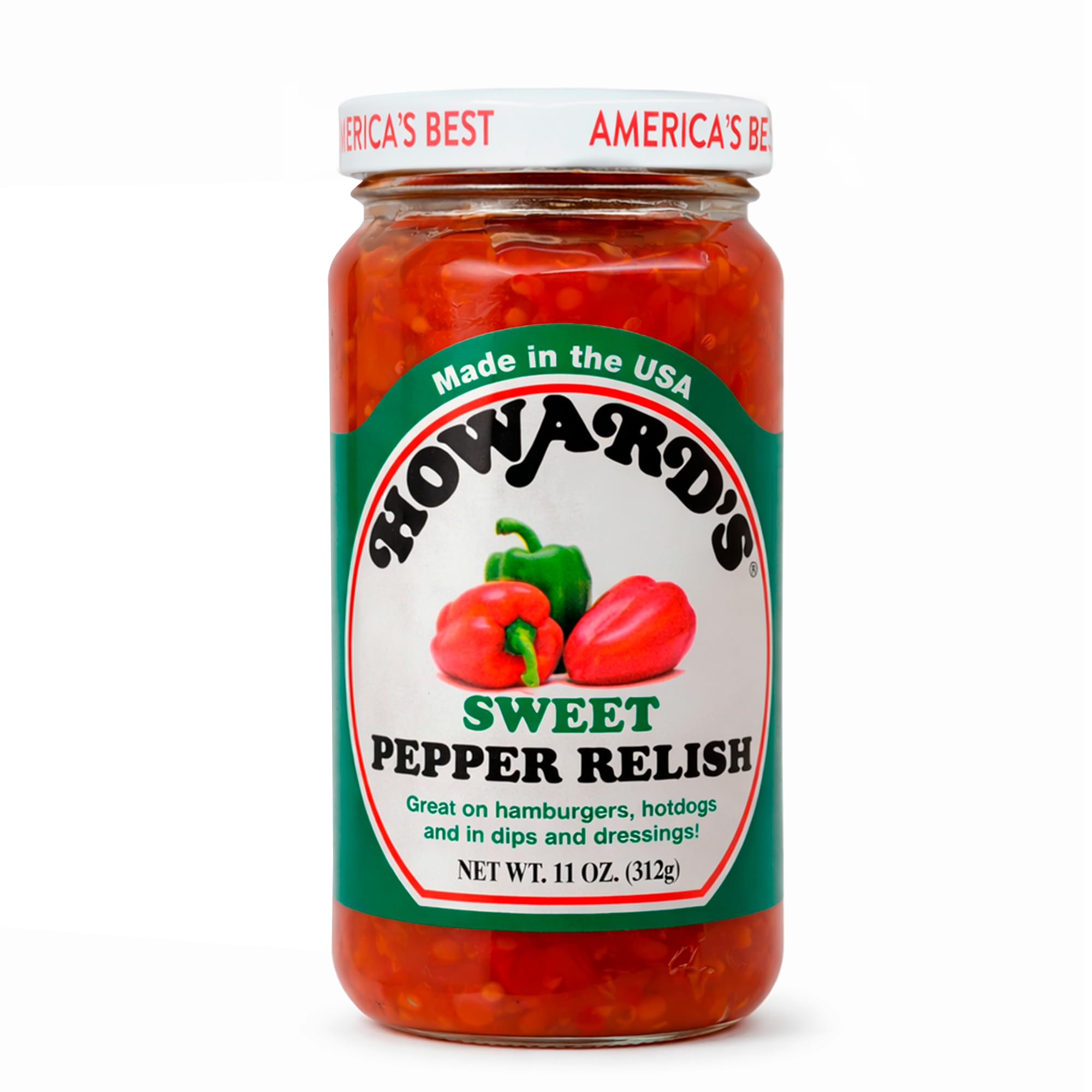 Howard's Sweet Pepper Relish burger-topping enhances flavor