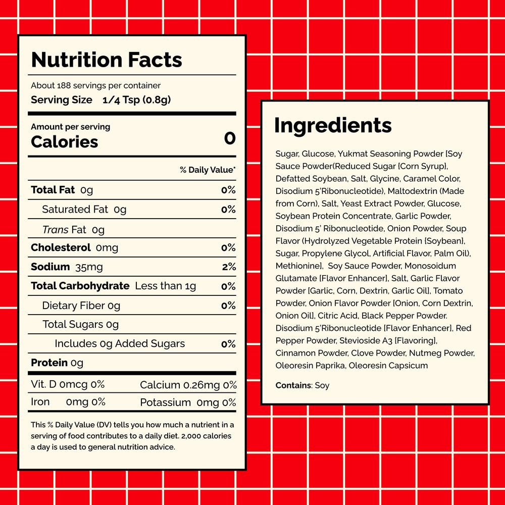 HOXY hot-spicy-chicken ramen seasoning label close-up highlighting gluten-free, vegan credentials.