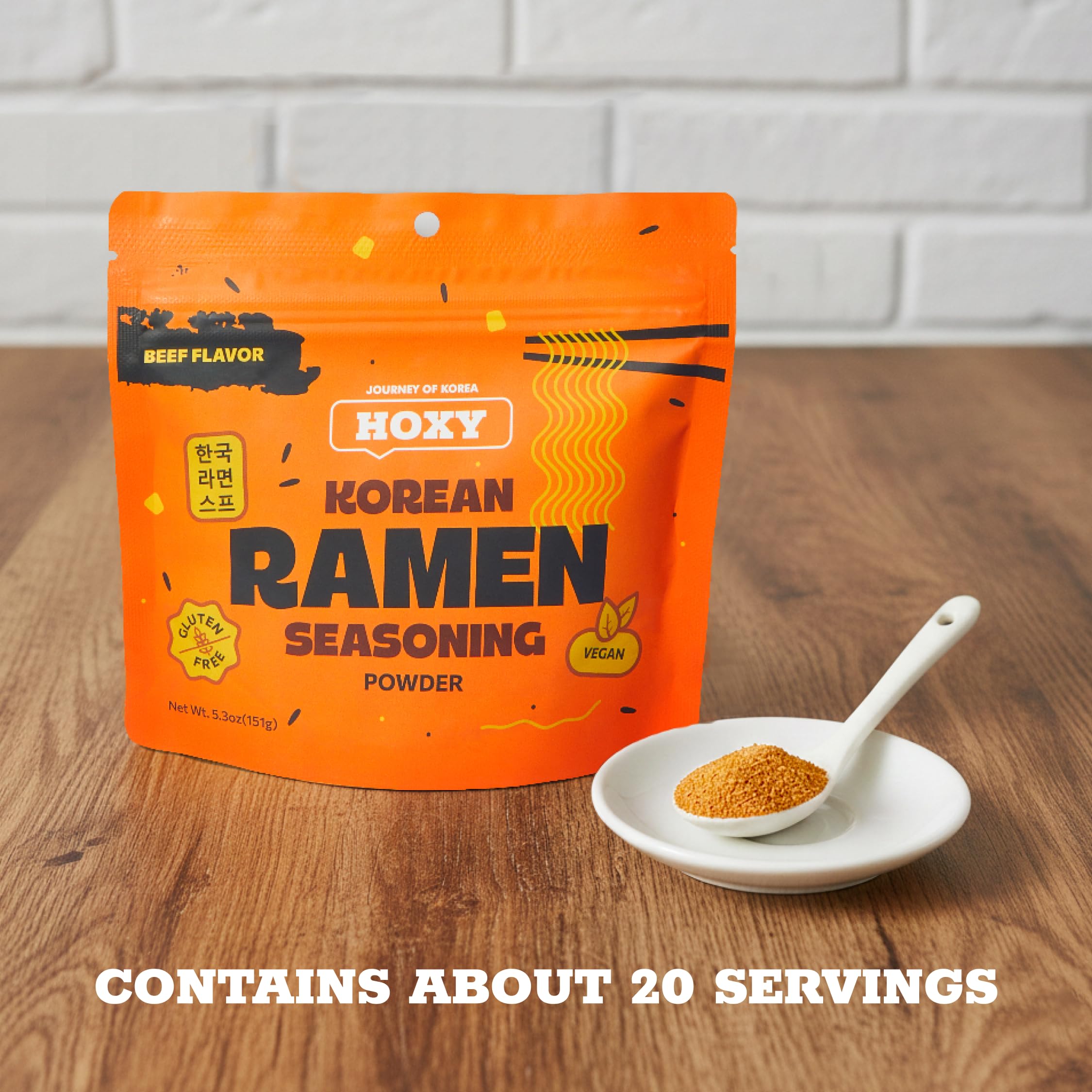  resealable HOXY 5.3oz pouch keeps seasoning fresh.