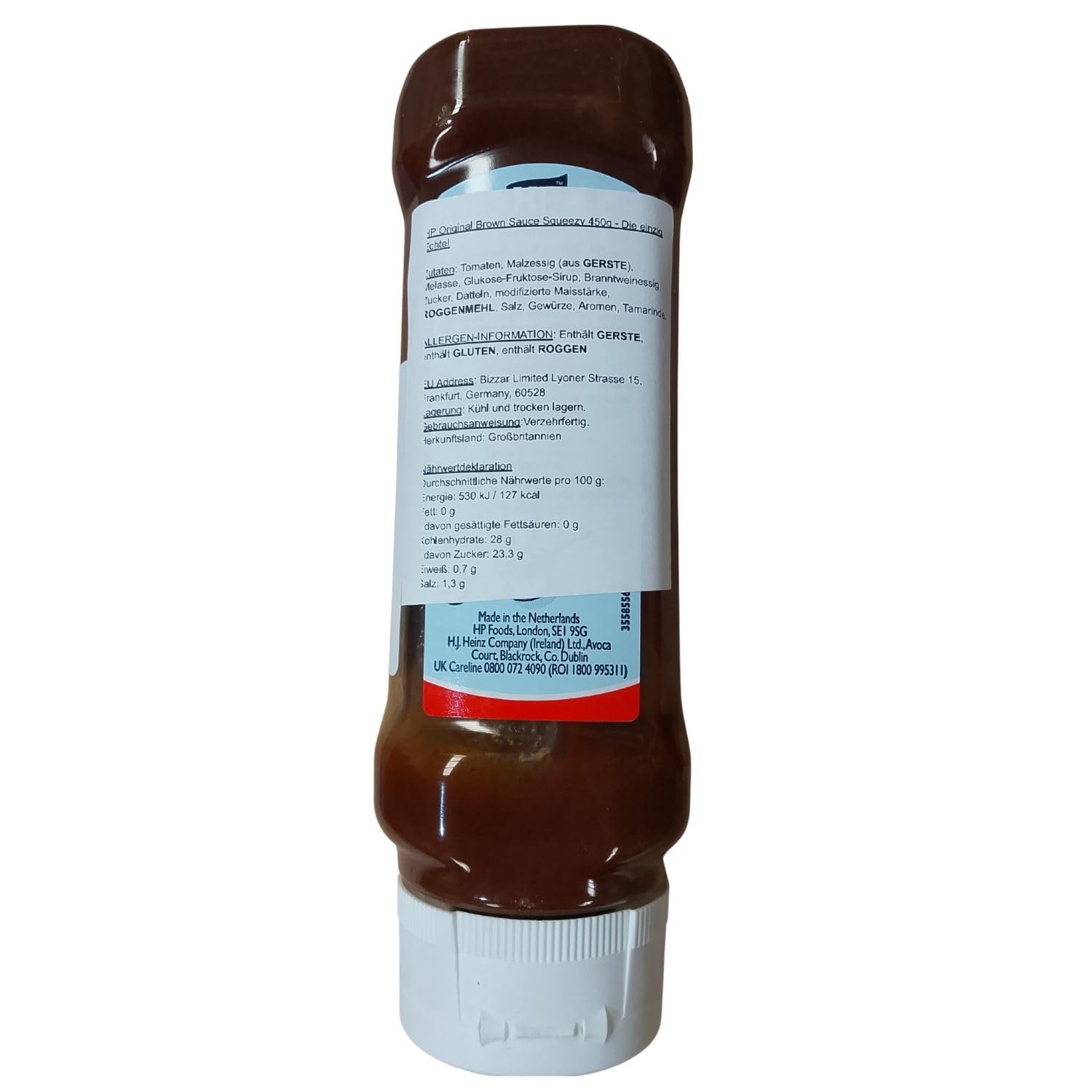 HP Topdown Sauce 450g bottle side for easy pour and quick meals