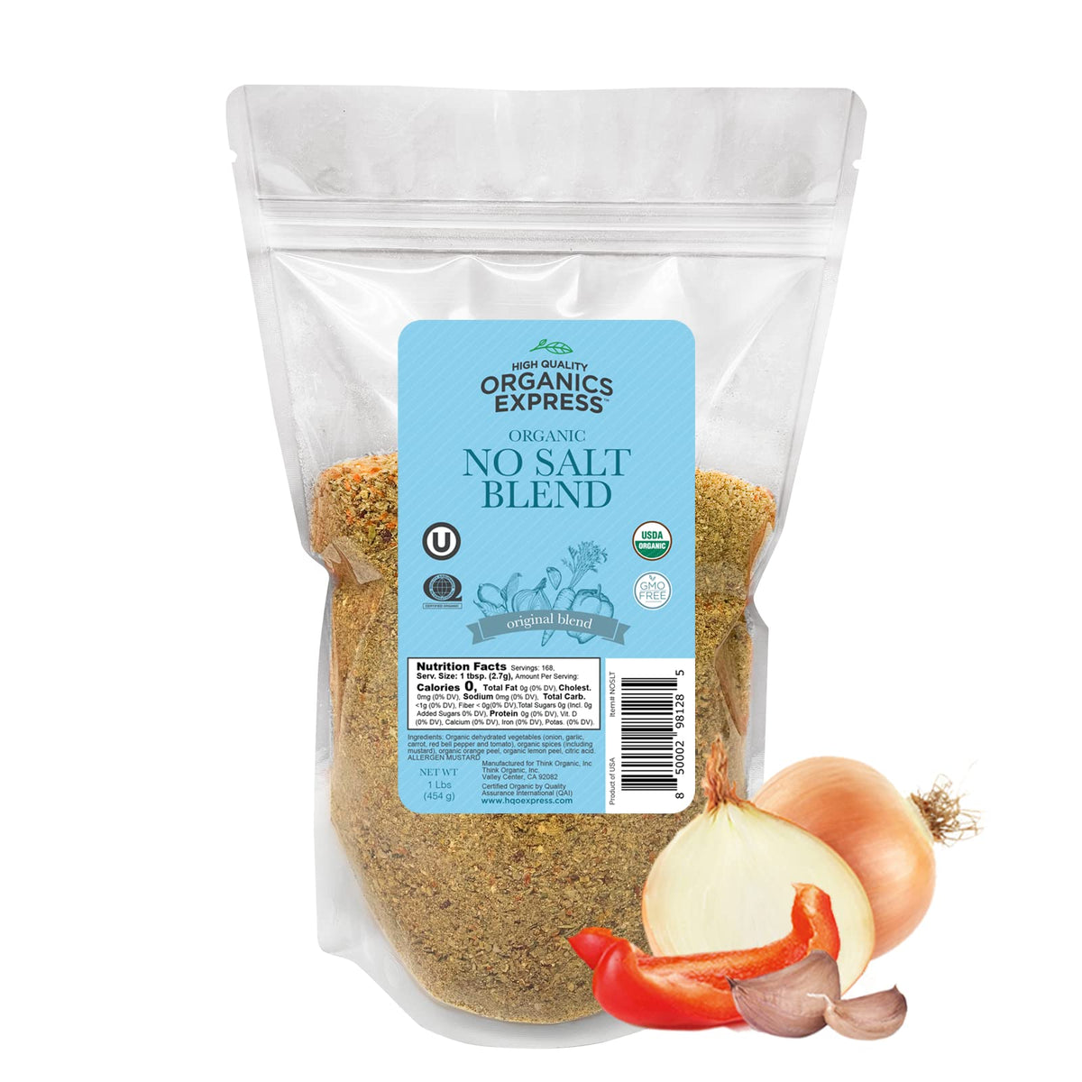 HqO No Salt Seasoning bottle with 21 organic ingredients for vibrant meals.