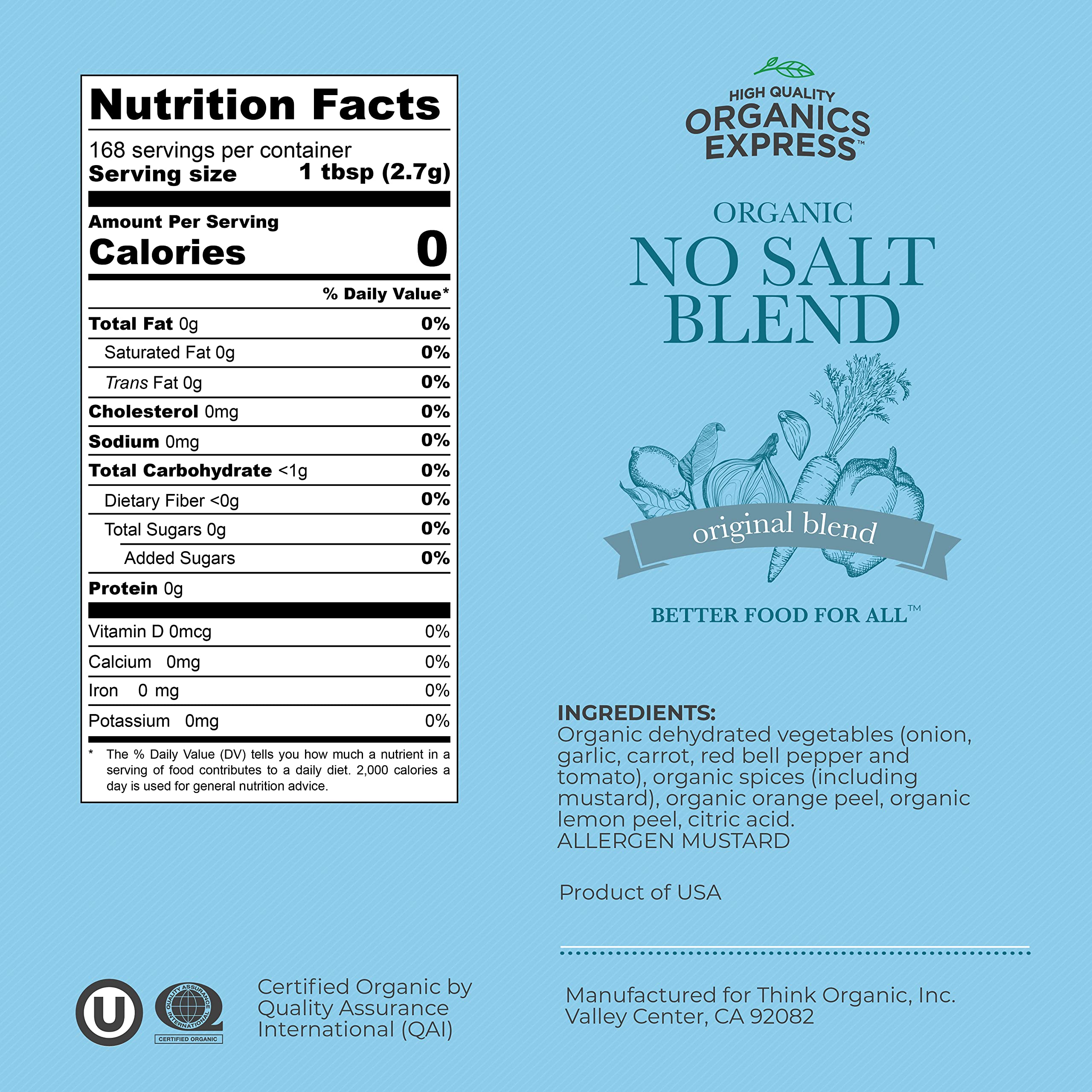 HqO No Salt seasoning being poured for chicken and fish flavor without salt.