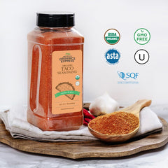 HqO Organic Taco Seasoning on tacos-ready dish demonstrates versatile flavor