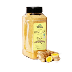 HQOExpress Organic Ginger Powder Jar showcases premium baking spice.