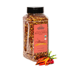 HQOExpress Organic Red Chili Pepper Crushed in a jar adds heat.