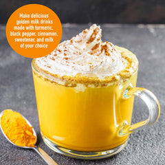 HQOExpress organic turmeric in a spoon highlights natural color and aroma