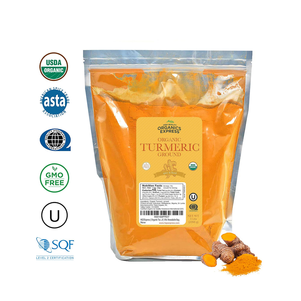 HQOExpress turmeric over rice and vegetables adds aromatic depth