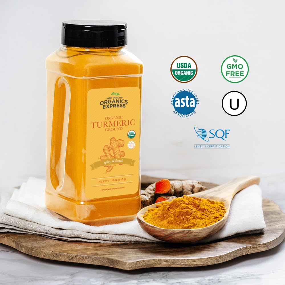 HQOExpress turmeric root closeup showcases natural origin and earthy aroma.