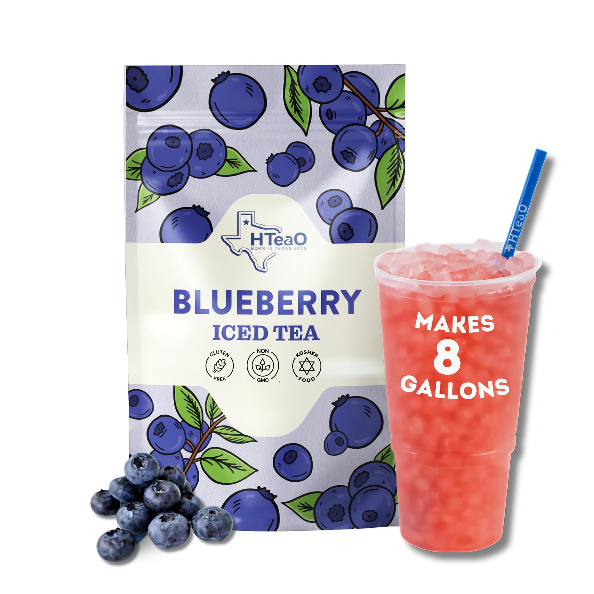 HTEAO Blueberry Green Tea Packets for quick, flavorful iced tea ahead of gatherings.