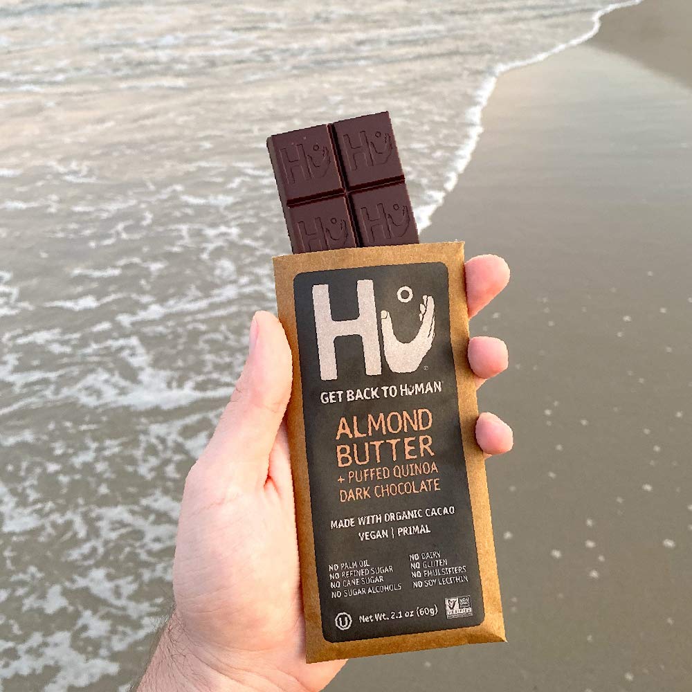 Hu Chocolate Bars 8-pack display showing convenient, portable snack option.