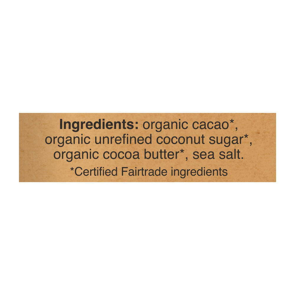 Fair Trade cacao banner emphasizes ethical sourcing.