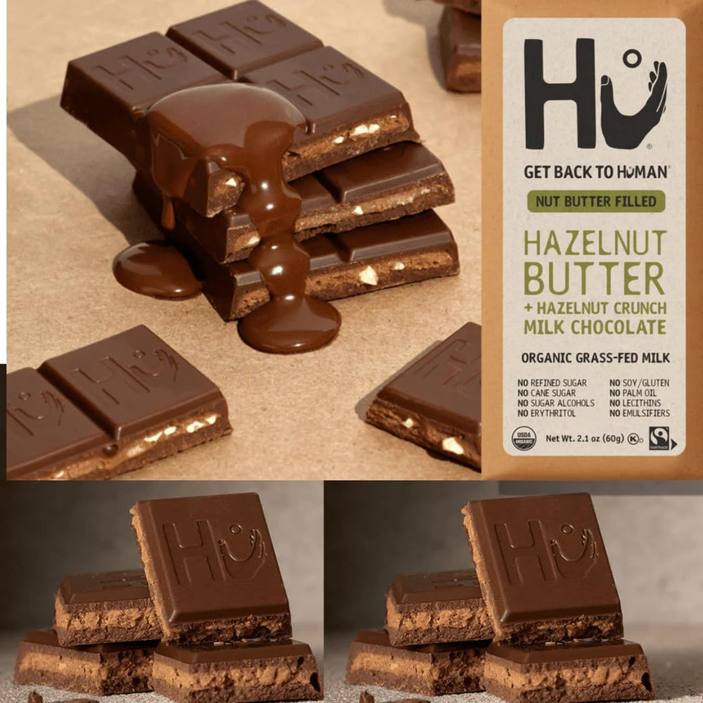 Hu Chocolate Cashew Butter Bar delivers silky cashew butter in vegan chocolate.