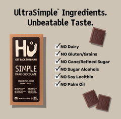 Hu ingredients coconut sugar and cocoa butter highlight a simple, clean ingredient list.