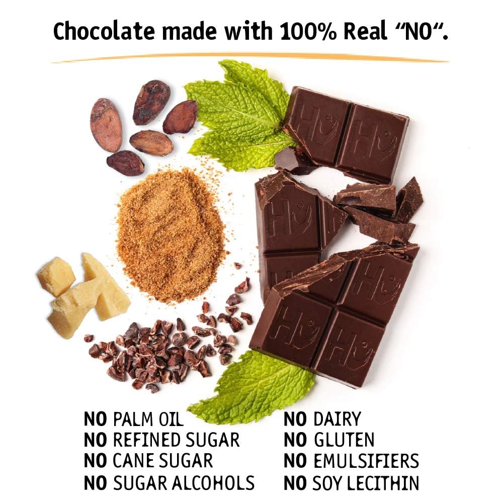 HU chocolate close-up highlights organic cacao and clean ingredients.