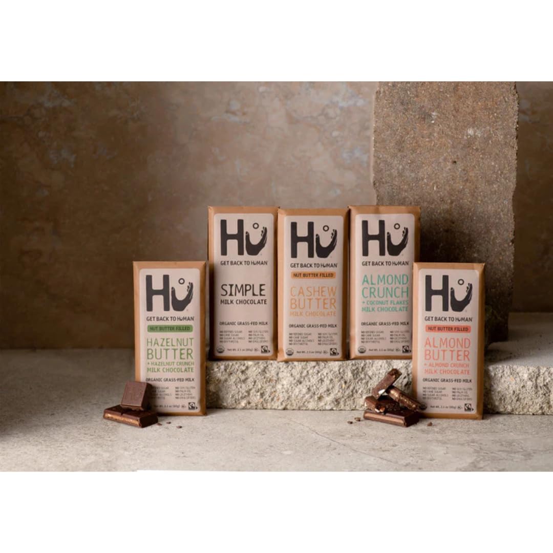 Hu Hazelnut Butter Crunch Bar blends smooth hazelnut butter with a satisfying crunch.