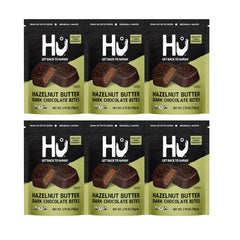 Hu Hazelnut Butter Dark Chocolate Bites pack, ideal on-the-go indulgence.