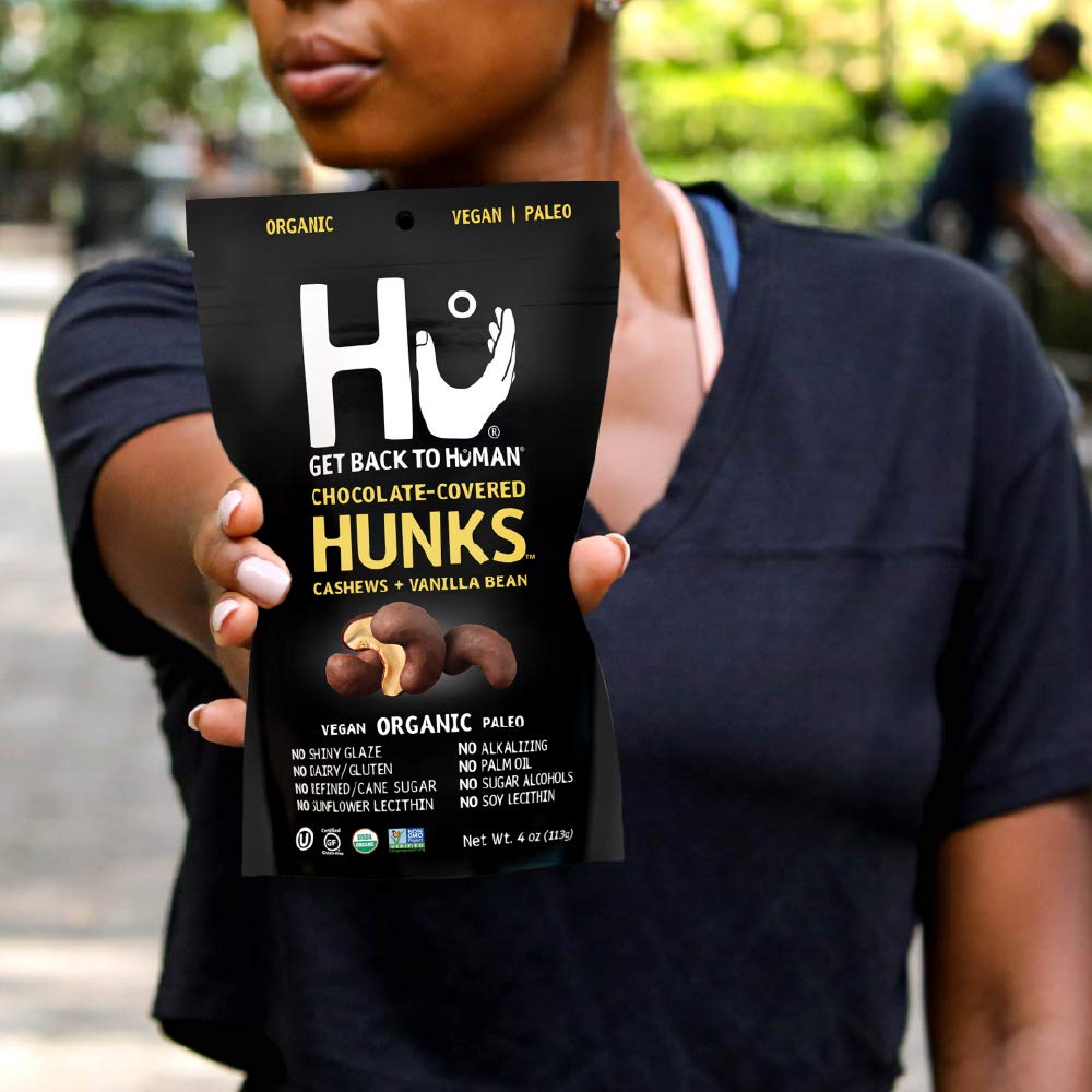 Hu Hunks resealable bag keeps freshness between bites.