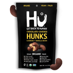 Hu Hunks vanilla bean chocolate-covered cashews offer premium, dairy-free indulgence.