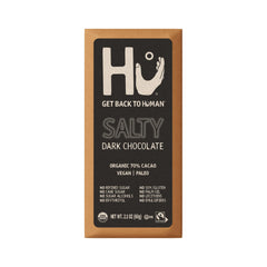 Hu Salty Dark Chocolate Bar wrapping emphasizes clean ingredients