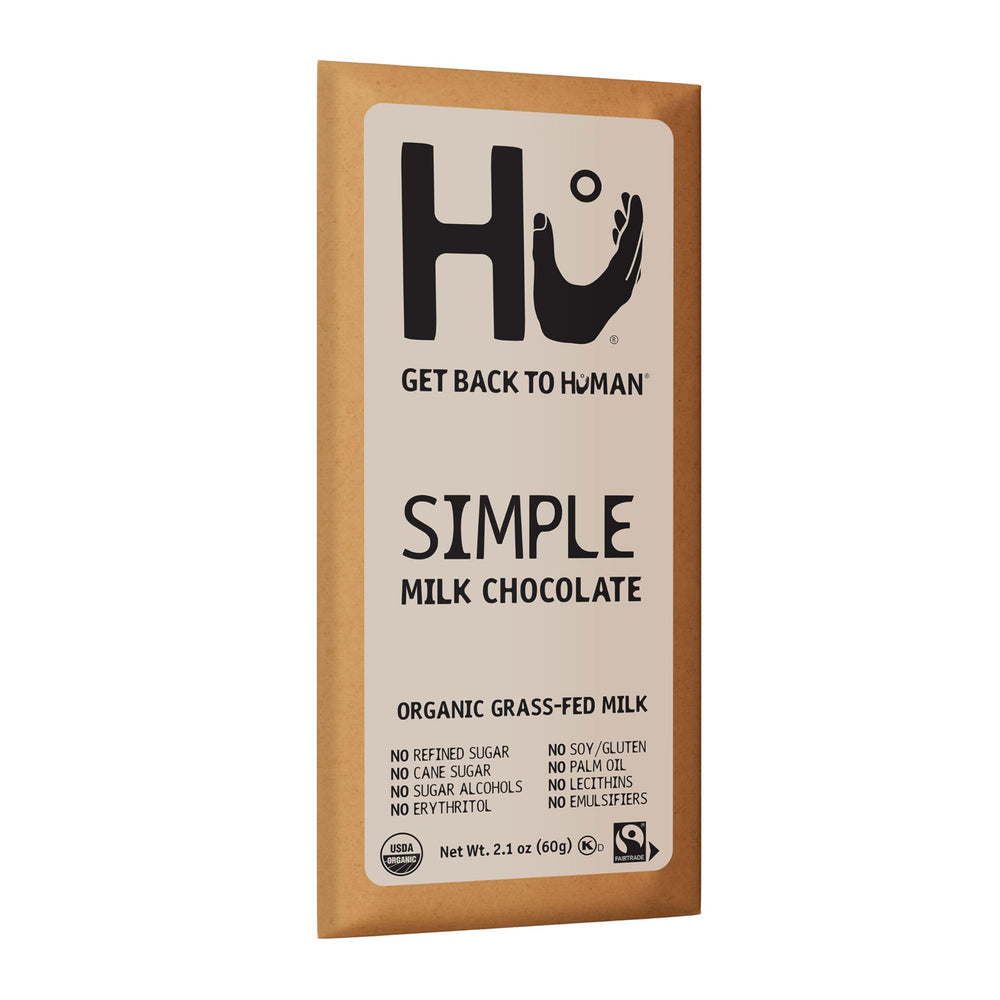 Hu Simple Milk Chocolate Bar serving idea for baking or snacking