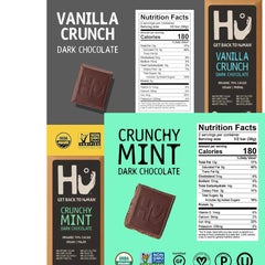 Hu crunchy mint bar close-up, refreshing finish ideal for after-dinner