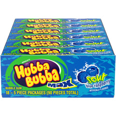 Hubba Bubba Sour Blue Raspberry gum pack, ideal for bulk party favors.