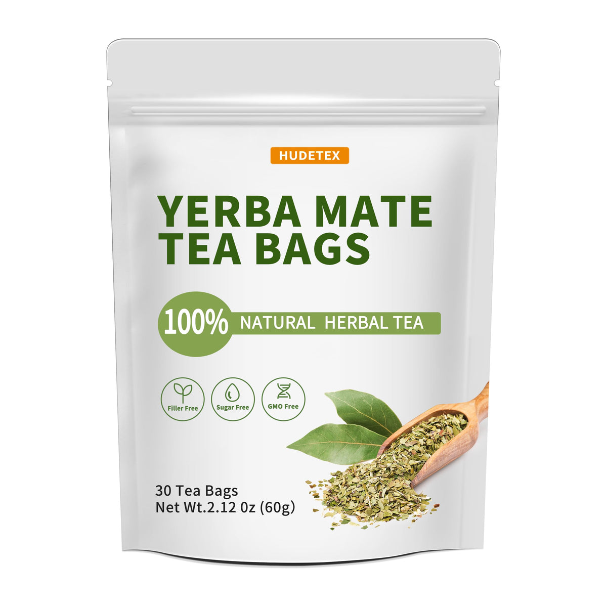 Hudetex yerba mate tea bags 30 count ready for daily brewing and energy