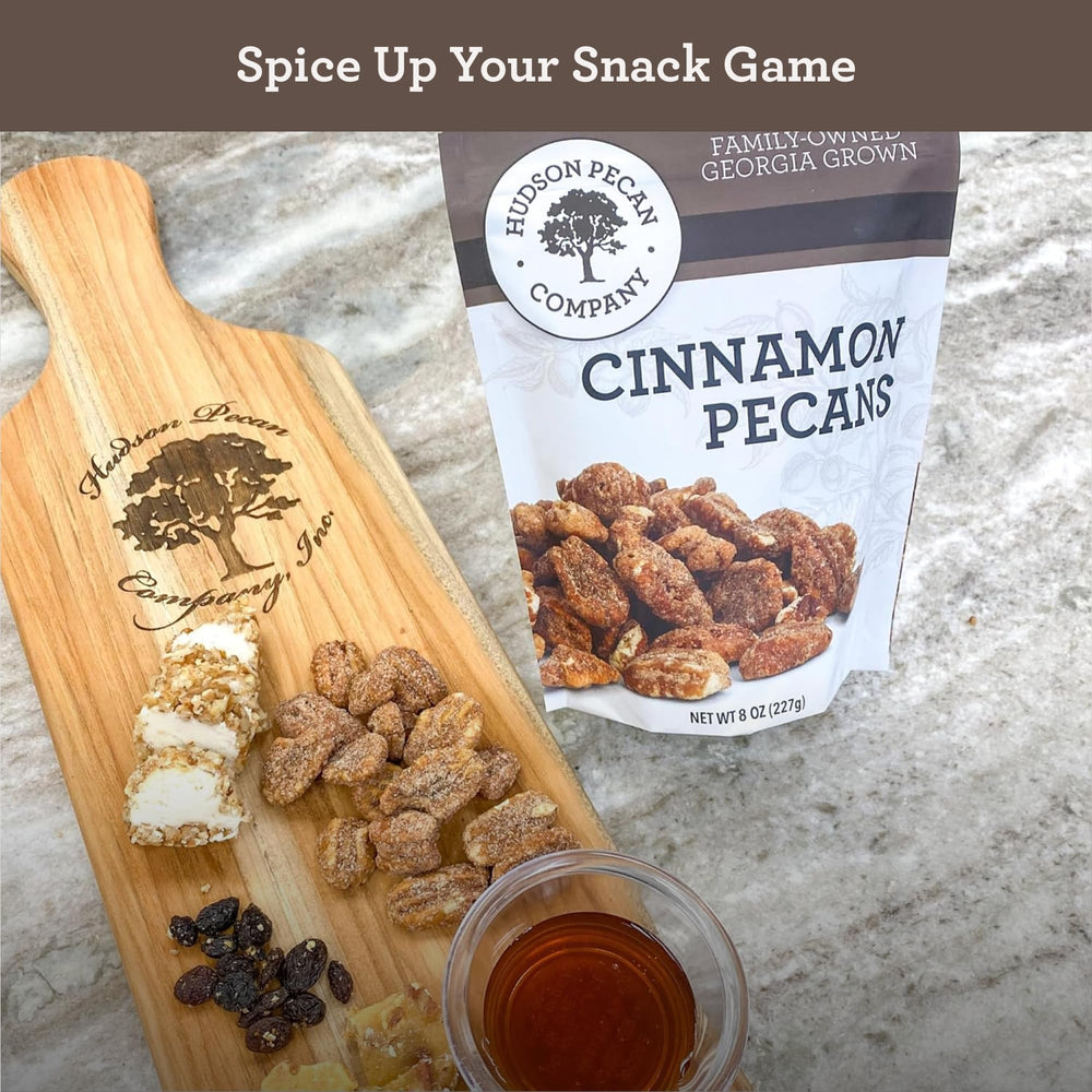 Hudson Pecan Cinnamon Candied Pecans gift box, ideal for presents
