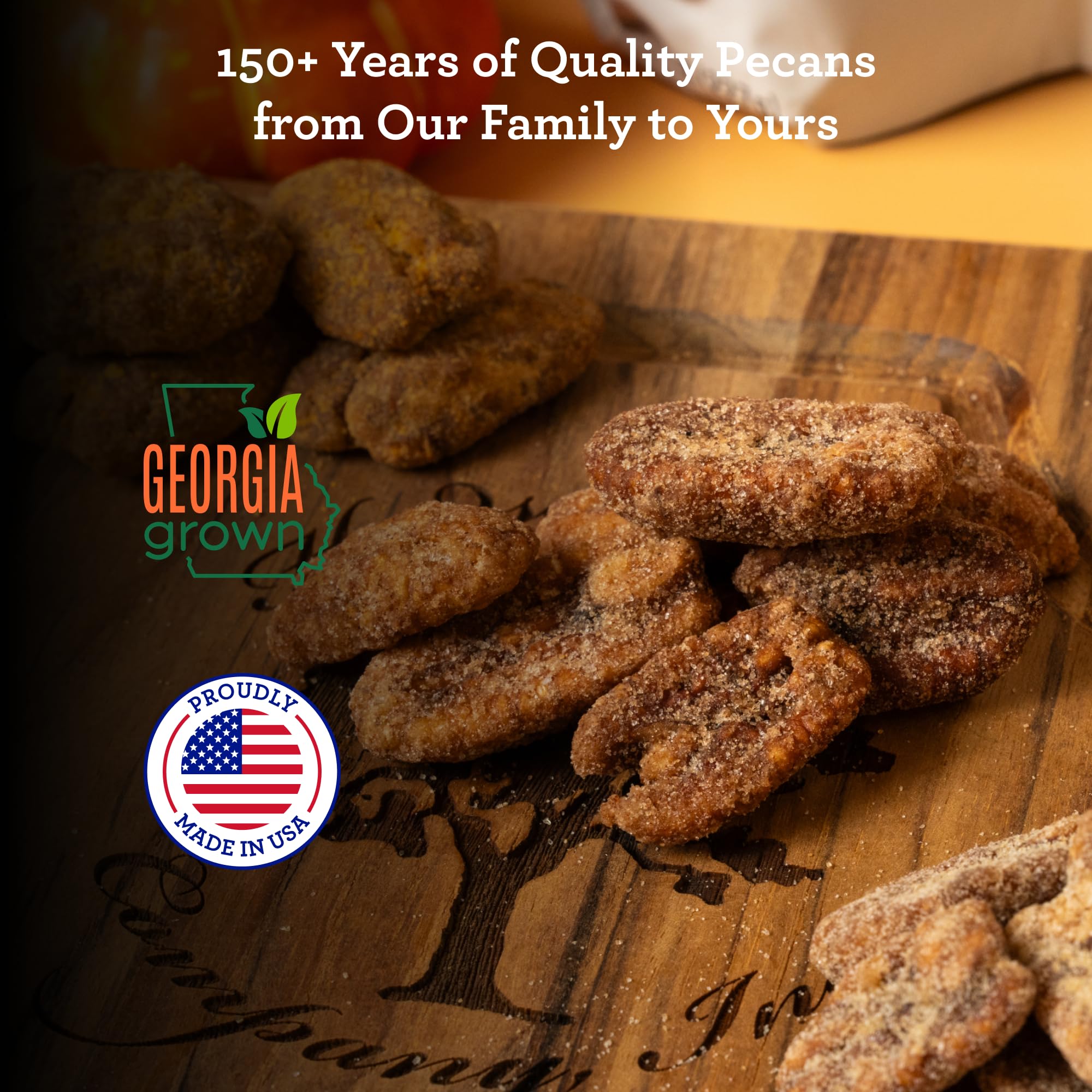 Hudson Pecan Cinnamon Candied Pecans served in a bowl, ready to nibble