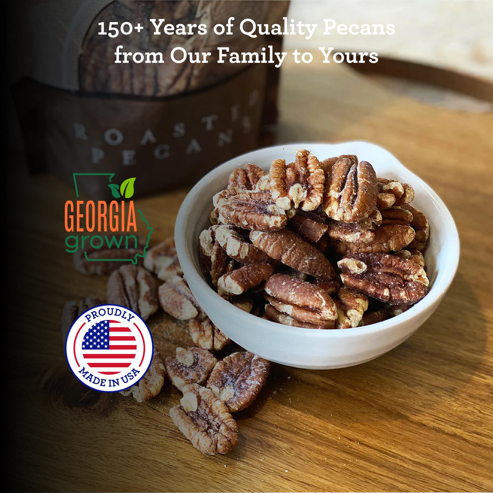 Hudson Pecan Company Pecans in bowl, ideal for salads and baking.