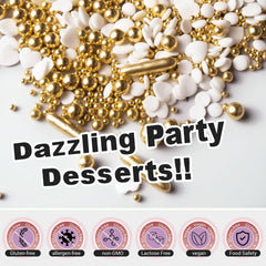 Huebeaty white edible pearls for elegant cake texture