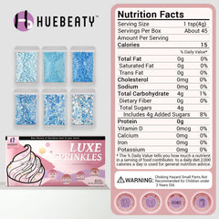 Huebeaty baby-blue edible pearls provide elegant accents on cakes and cookies
