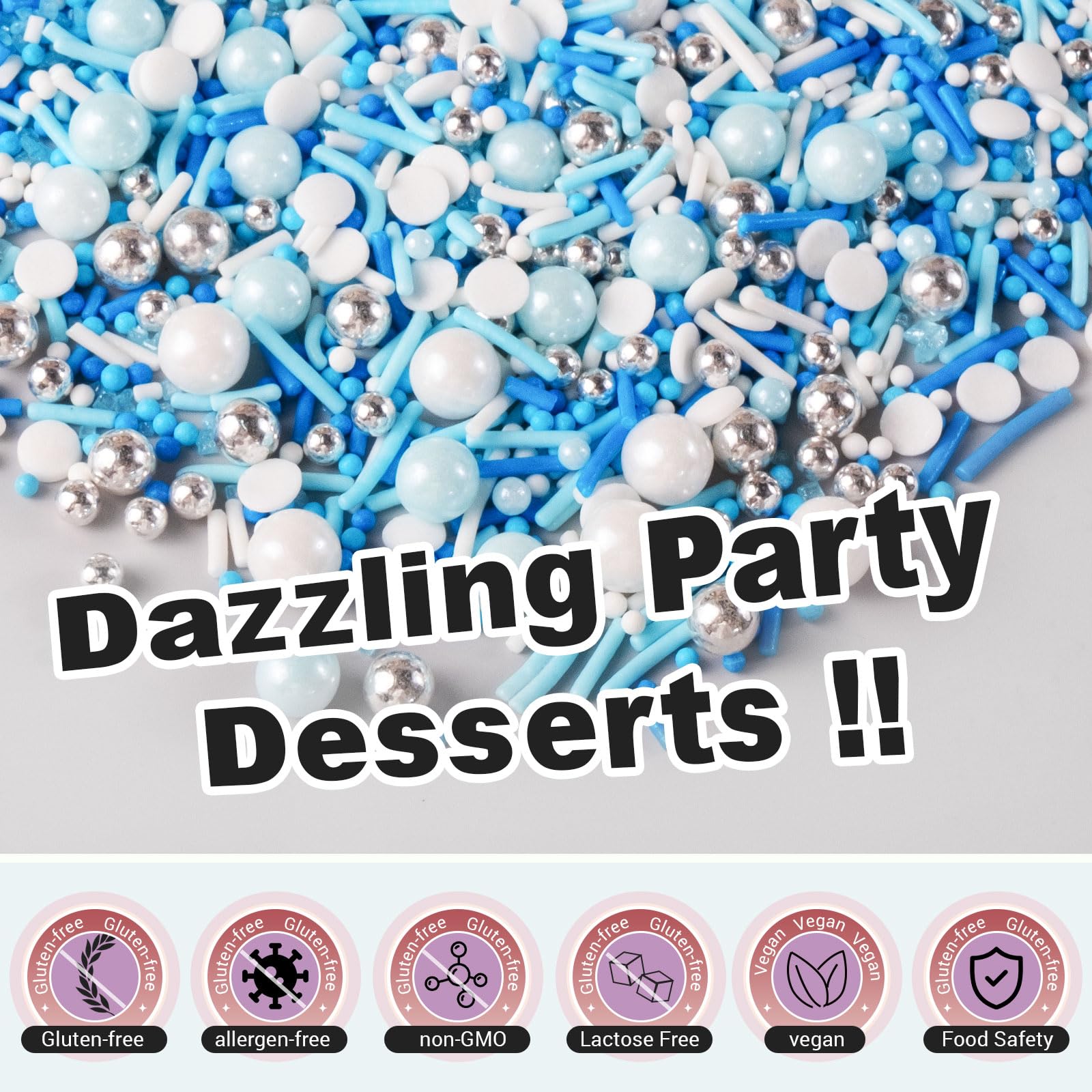 Huebeaty blue jimmies bring playful stripes to cupcakes and treats